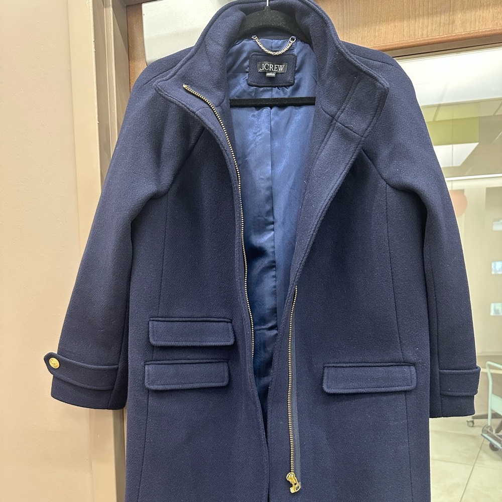 J Crew Long Toscana Coat in Italian stadium cloth